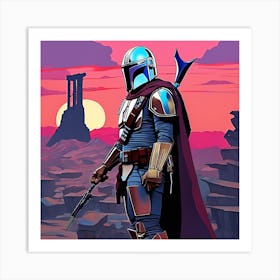 The Mandalorian Sunset Art Print