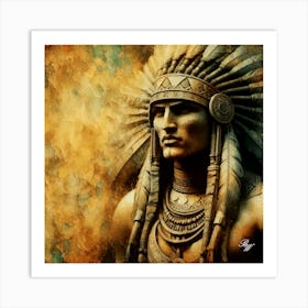 Bronze Native American Abstract Statue 6 Copy Art Print