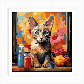 Cat Painting 3 Art Print