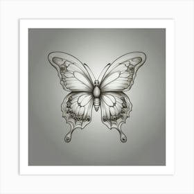 Butterfly Tattoo Design 1 Art Print