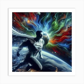 Superman In Space 9 Art Print