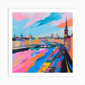 Abstract Travel Collection Stockholm Sweden 1 Art Print