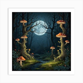 Mushroom Forest Art Print