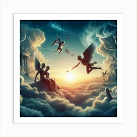 Angels In The Clouds 1 Art Print