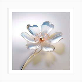 3d Rendering Of Delicate Glass Flower2 Art Print