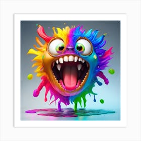 Leonardo Creative A 3d Hd Rainbow Splash Art Monster Face Big 0 (1) Art Print