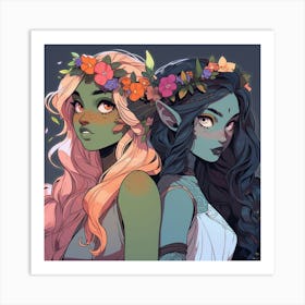 Two Elves Art Print