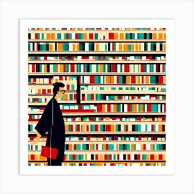 Man In A Library Art Print