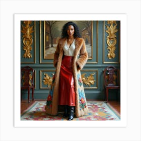 Woman In A Fur Coat 11 Art Print