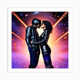 Kissing Couple Art Print