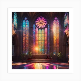 Futuristic house with sunbeam coming through window  Art Print