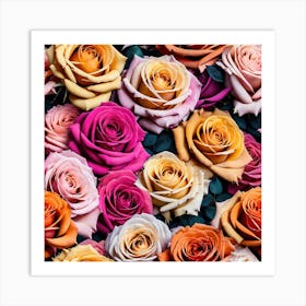 Colorful Roses Background 59 Art Print