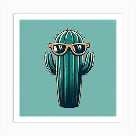 Cactus With Sunglasses 1 Art Print