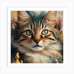Chess Cat Art Print
