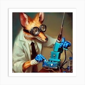 Fox In Lab Coat Art Print