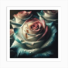 Roses With Water Droplets 1 Art Print