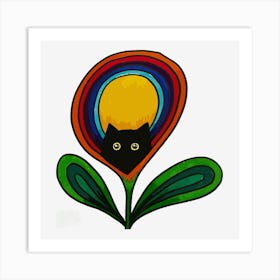 Cat In Flower Art Print