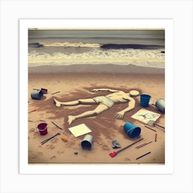 On The Beach Art Print