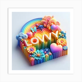 Rainbow Lettering Art Print