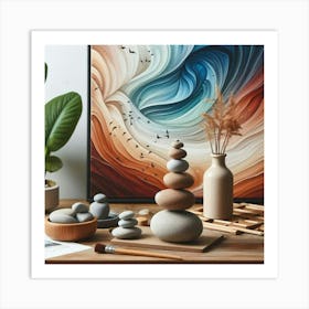 Zen Stone Wall Art Art Print