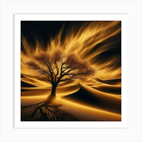 Tree In The Desert 9 Art Print