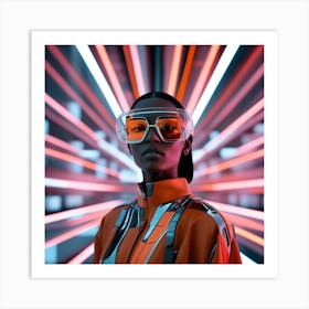 Futuristic Woman In Goggles Art Print