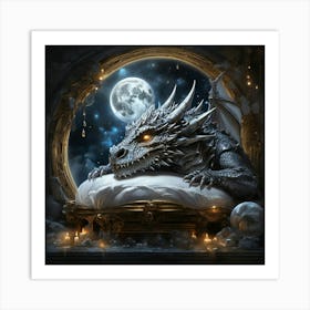 Dragon In The Moonlight 2 Art Print