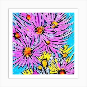 Aster Flowers 19 Art Print