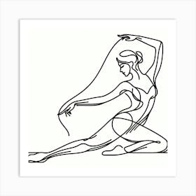 Dancing woman, line draw Art Print