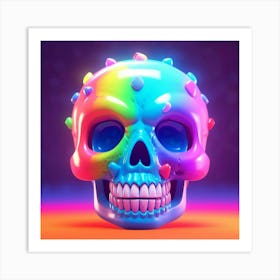 Colorful Skull 5 Art Print