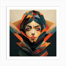 Abstract Geometric Saudi Woman 02 Art Print