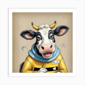 Cow In A Hat 1 Art Print