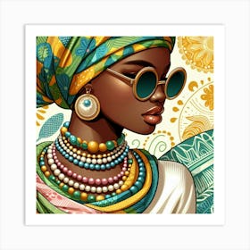 African Girl With Turban Art Print