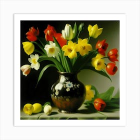 Tulips In A Vase Art Print