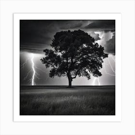 Lightning Tree 7 Art Print