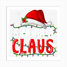 Grandpa Claus Shirt Christmas Lights Pajama Family Matching Art Print