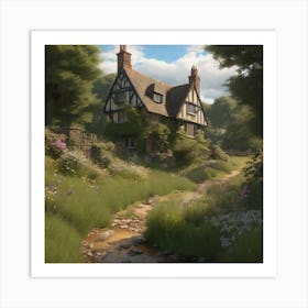 Cottage In The Woods 2 Art Print