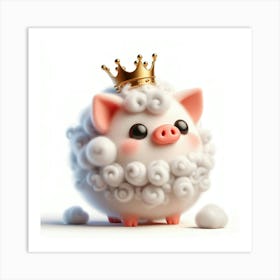 Pig In A Crown Art Print