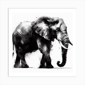 Elephant In Watercolour Art Print