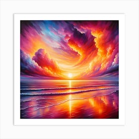 Sunset On The Beach 17 Art Print