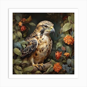 Hawk In The Forest Art Print