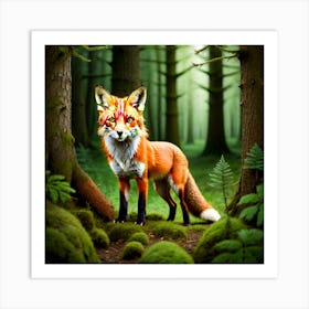 Fox In The Forest 8 Art Print