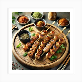 A Gourmet Appetizer Titled Samurai Skewers, Feat Art Print