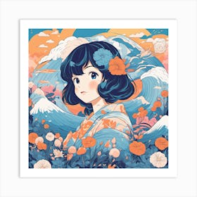 Japanese Girl Art Print