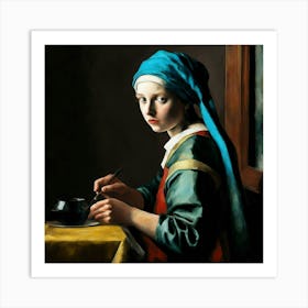 Girl With A Pearl Earring Art Print