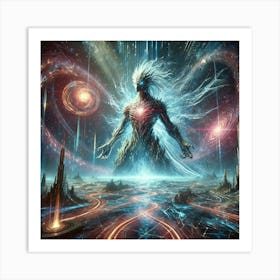 A Majestic And Dramatic Sci Fi Scene Depicting A Kaiju Symbol Of Power Art Print