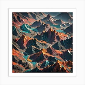 Abstract Mountain Landscape 3 Art Print