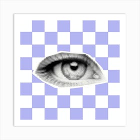 Checkerboard Eye Purple Art Print
