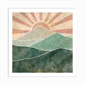 Sunrise Over Mountains 1 Art Print