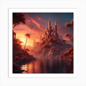 Castle At Sunset Art Print